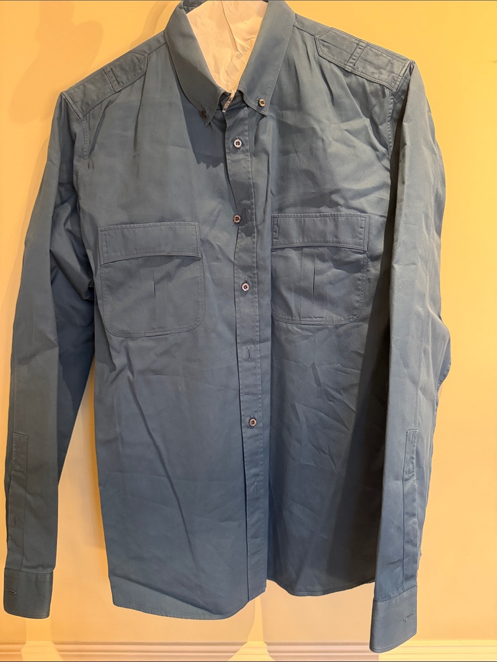 Gucci Men's Light Teal Button-Up Dress Shirt